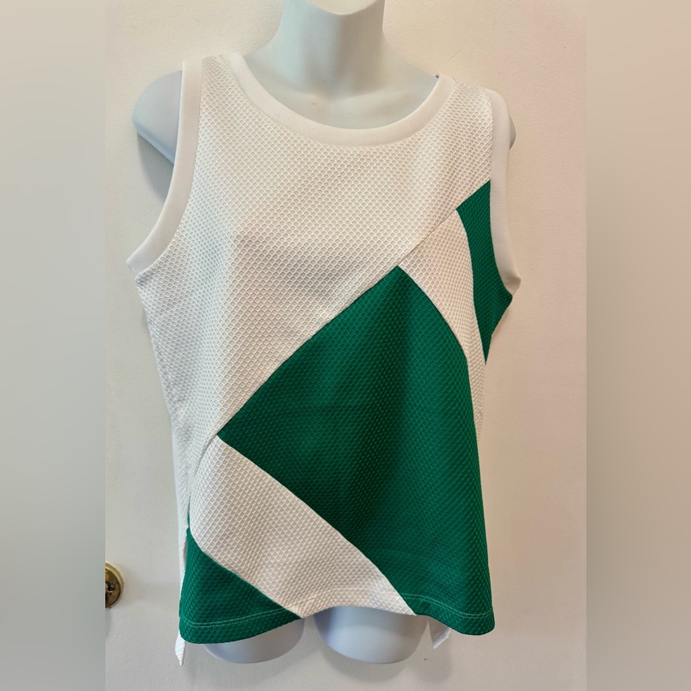 adidas White and Green Women's Top